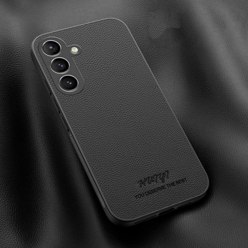 For Samsung Galaxy A34 5G HUIYI Leather MagSafe Magnetic Phone Case(Black)