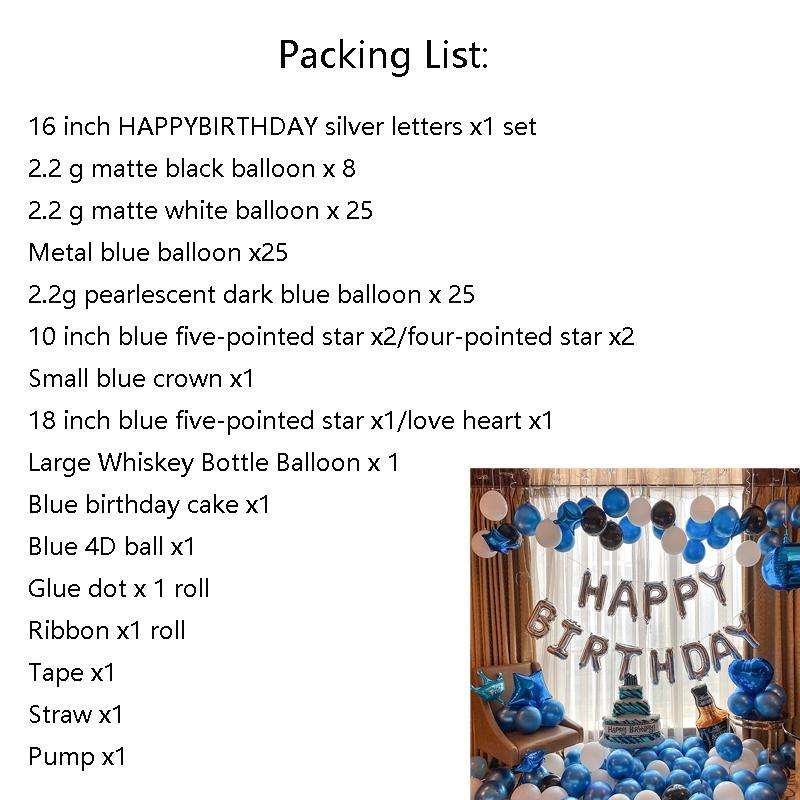Round Balloons Romantic Proposal Layout Theme Party Balloon Decoration Set, Style:Blue B