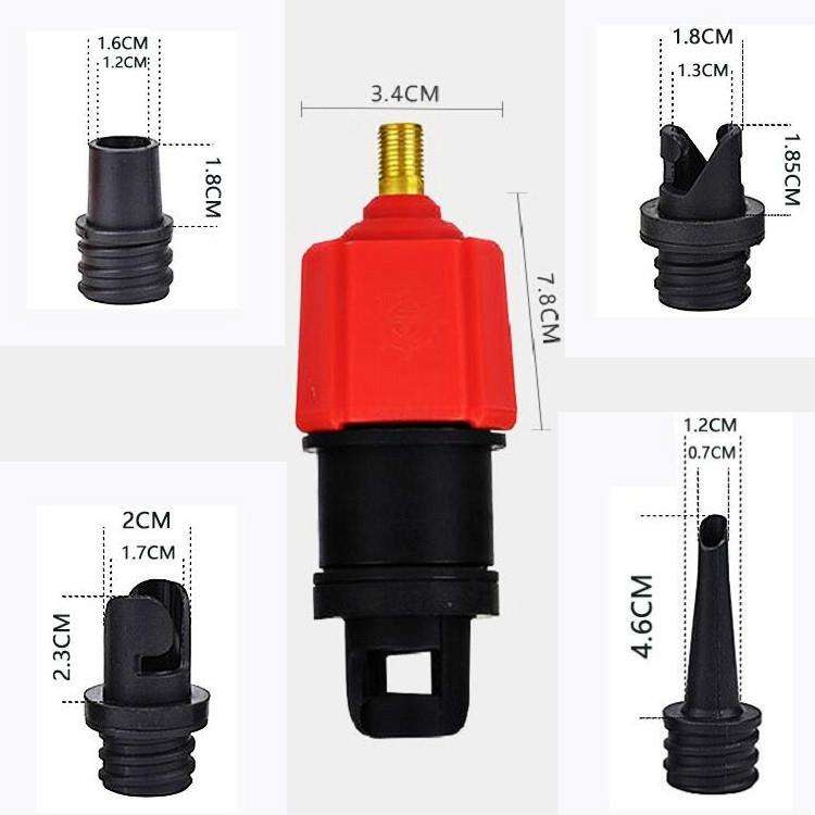 Surfing Paddle Board Rubber Boat Inflatable Bed Air Valve Adapter Car Air Pump Adapter(Red)