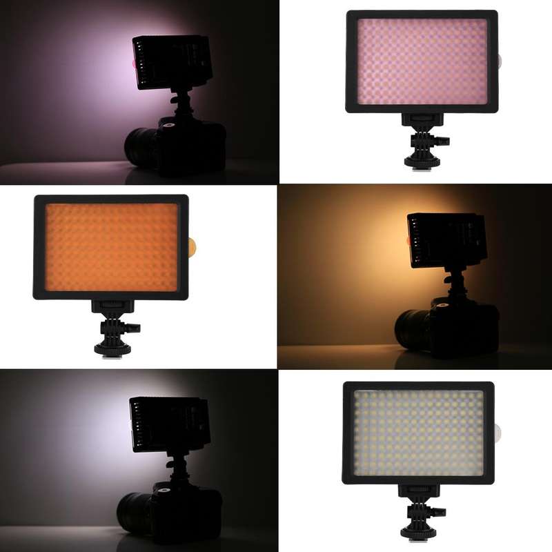 HD-160 White Light LED Video Light on-Camera Photography Lighting Fill Light for Canon, Nikon, DS...