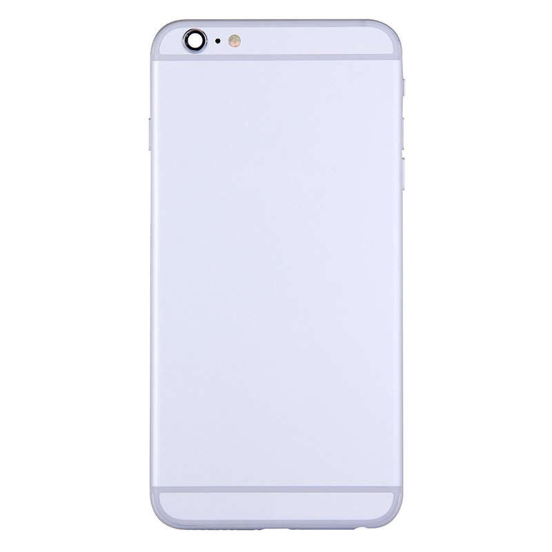 Full Housing Back Cover with Power Button & Volume Button Flex Cable for iPhone 6 Plus(Silver)