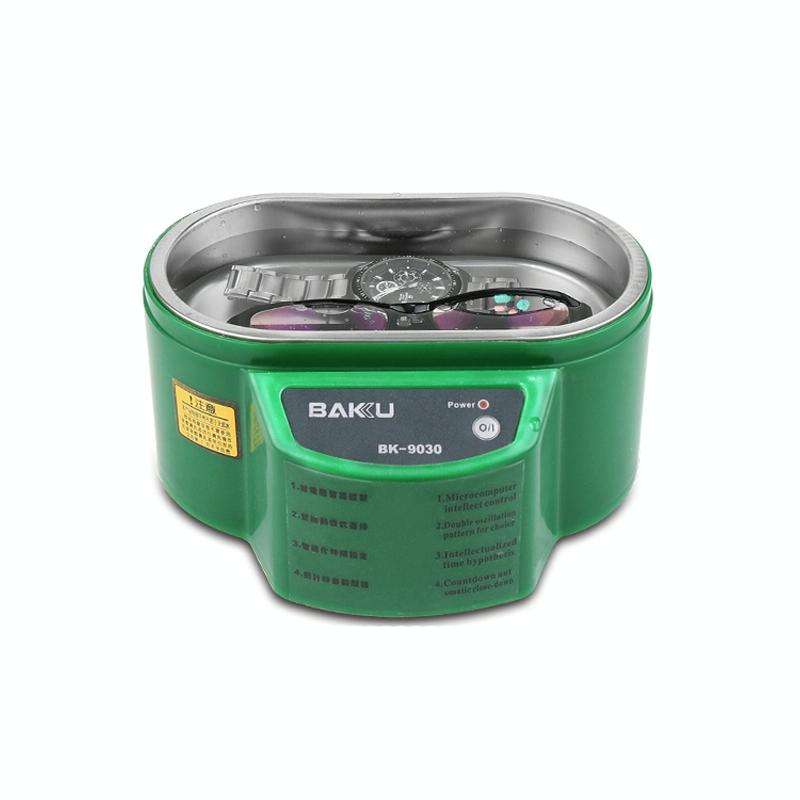 BAKU BK-9030 30W 0.8L LCD Display Ultrasonic Cleaner, AC 220V, EU Plug(Green)