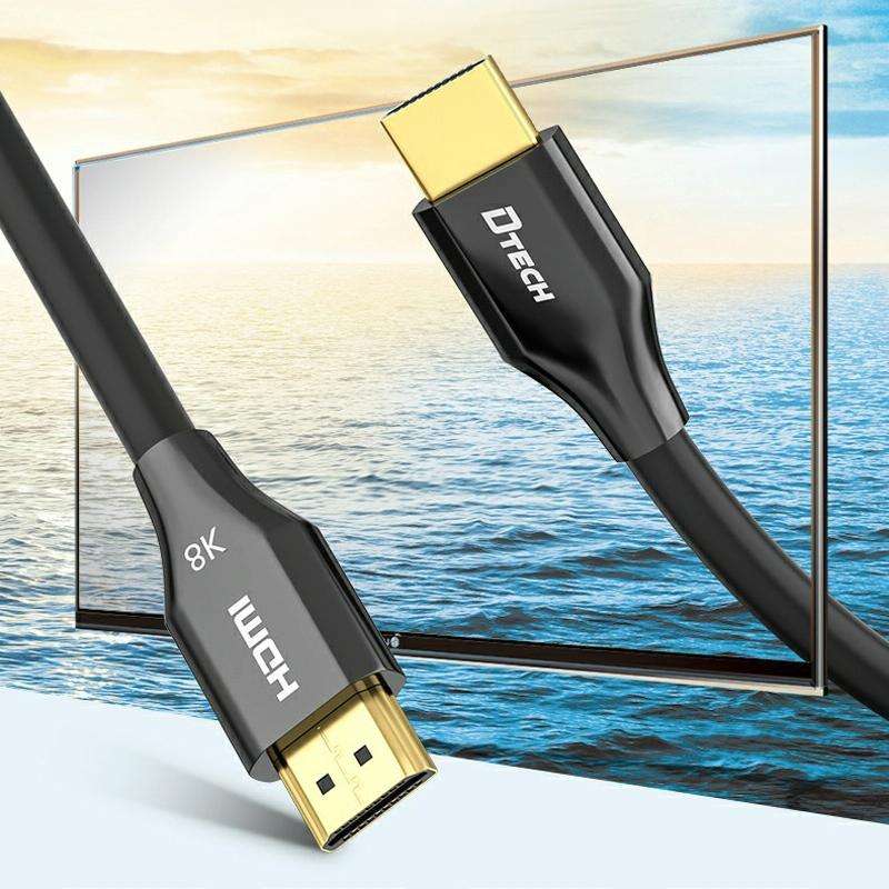 DTECH HDMI 8K 60Hz HD Optical Fiber Line TV Display Projector Extension Line 3m