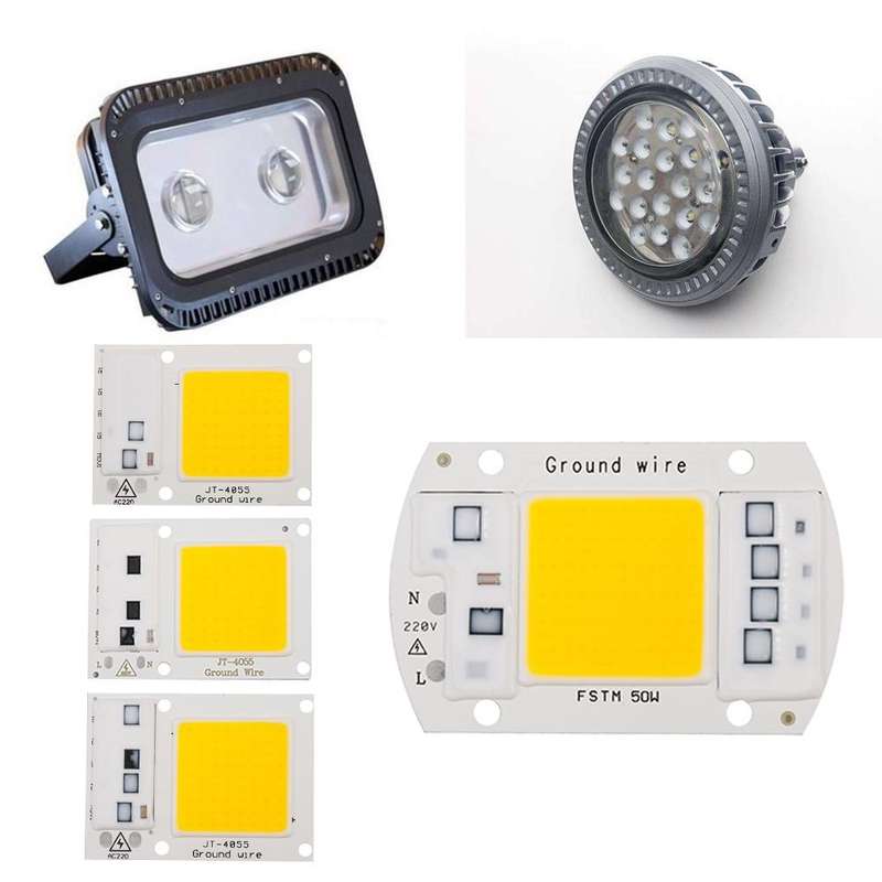 High Power 220V LED FloodlightCool/Warm White COB LED Chip IP65 Smart IC Driver Lamp(20W white)