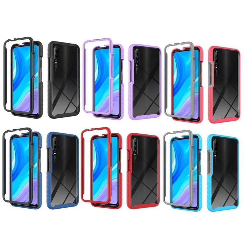 For Huawei Y9S Starry Sky Solid Color Shockproof TPU Clear PC Phone Case(Black)
