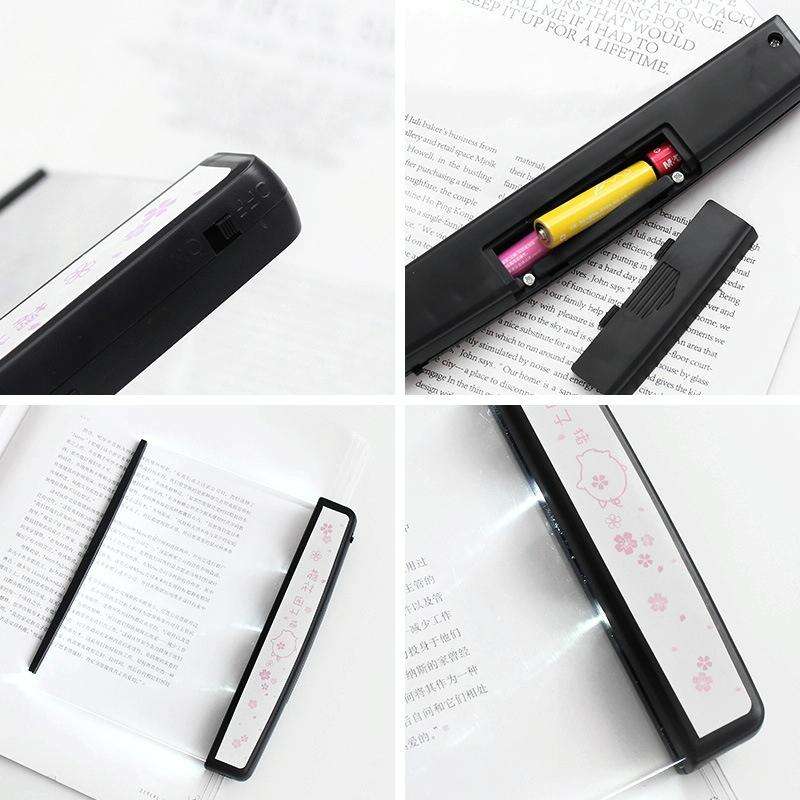 Book Wedge Reading Night Light, 3 LED Bright Panel Travel Lamp