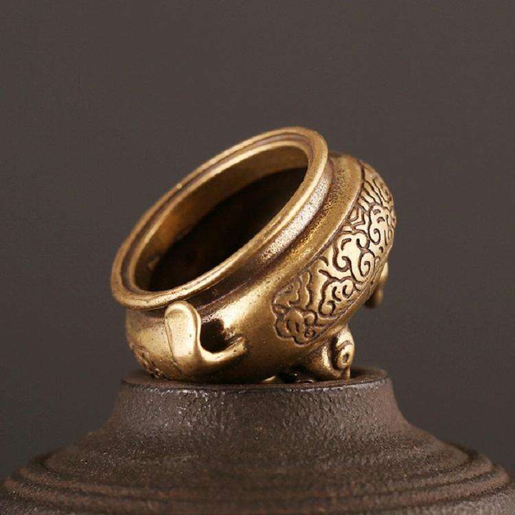 Antique Brass Bronze Tripod Censer Furnace Home Decoration(Brass)