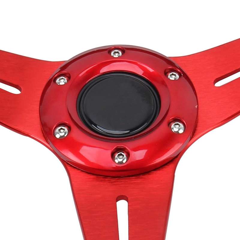 35cm PU Racing Sport Hand Wheel Car Modified Steering Wheel(Red)