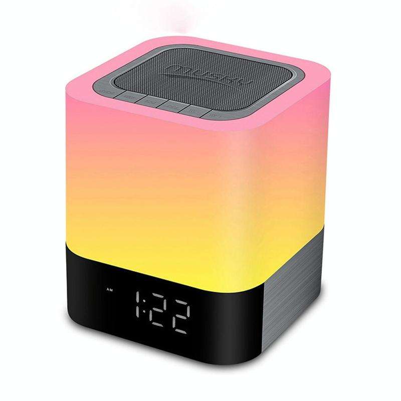 MUSKY Wireless Bluetooth Speaker Bedside Alarm Clock Touch Sensor Night Lamp Mini Speaker(Colorfu...