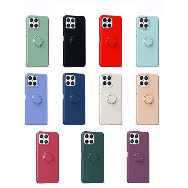 For Honor X8 Ring Kickstand Silicone Phone Case(Blue)
