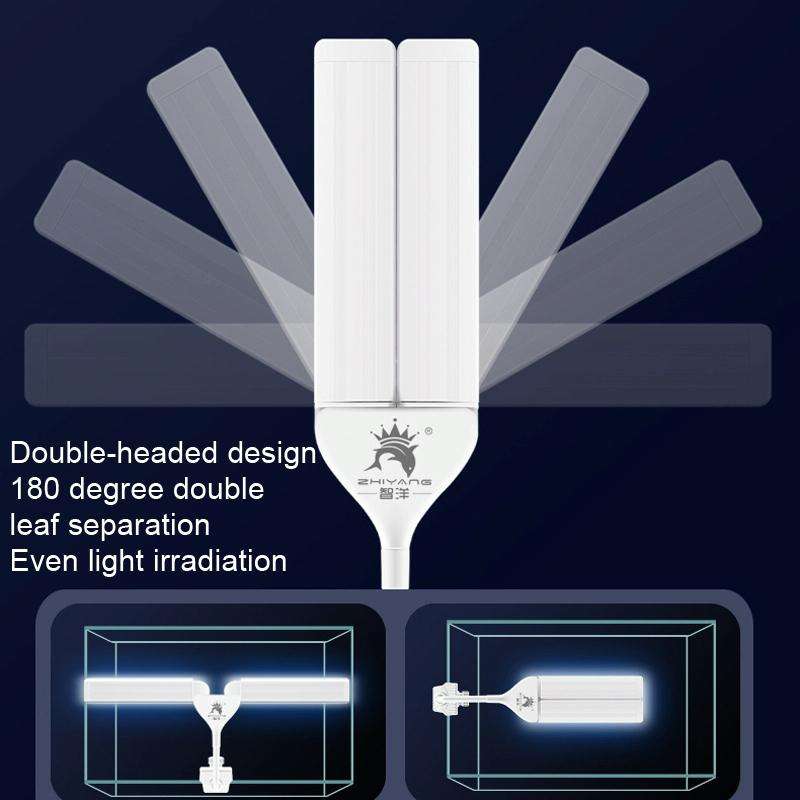 ZHIYANG Wide Angle Fish Tank Clip Light Aquarium LED Lighting, Style: ZY-30F4(USB EU Plug)