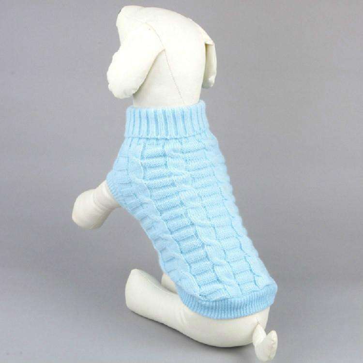 High-elastic Solid Color Dog Sweater Teddy Dog Clothes, Size:M(Blue)