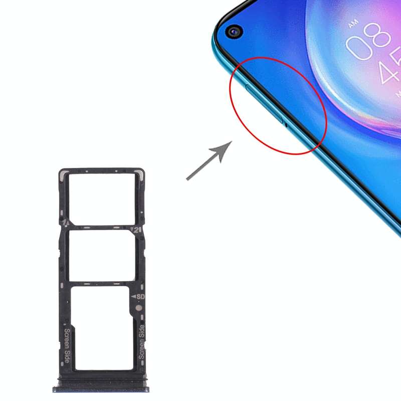 For Tecno Spark 5 Pro KD7 SIM Card Tray + SIM Card Tray + Micro SD Card Tray (Blue)