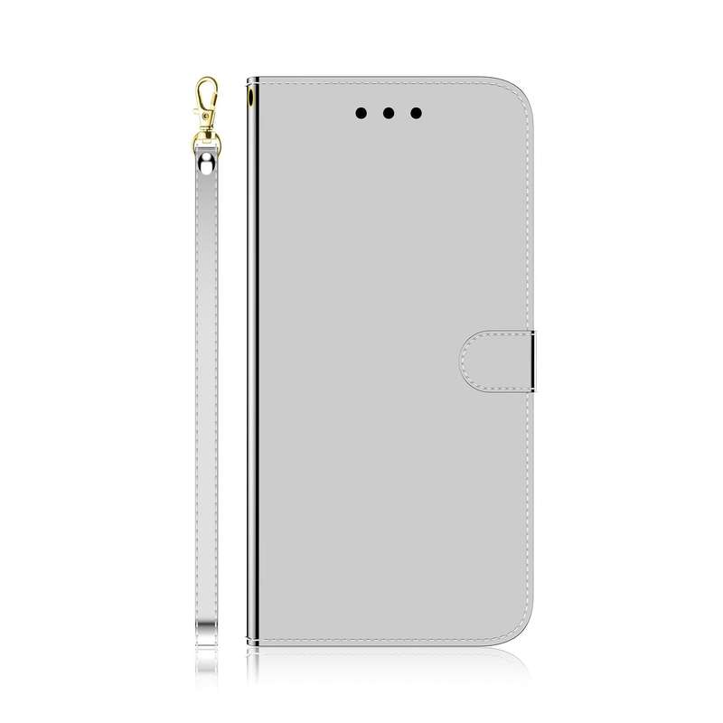 For Tecno Spark 7 Pro Imitated Mirror Surface Horizontal Flip Leather Phone Case(Silver)