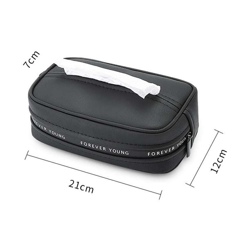 Multifunctional Car Chair Back Hanging Tissue Box(Black)