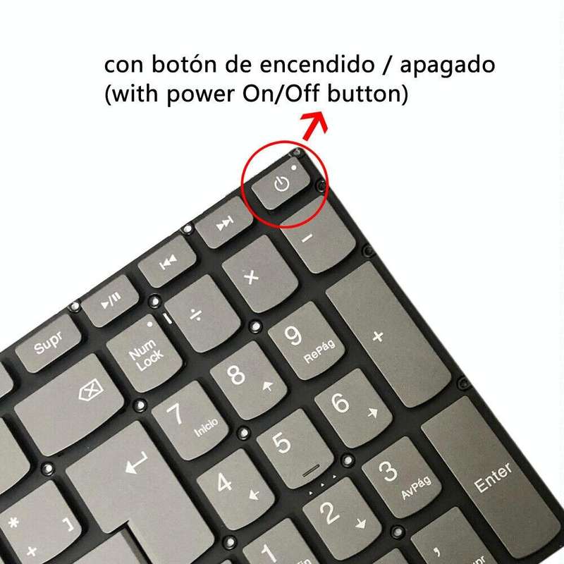 For Lenovo IdeaPad 320-15ABR / 320-15AST Spanish Version Backlight Laptop Keyboard with Power But...