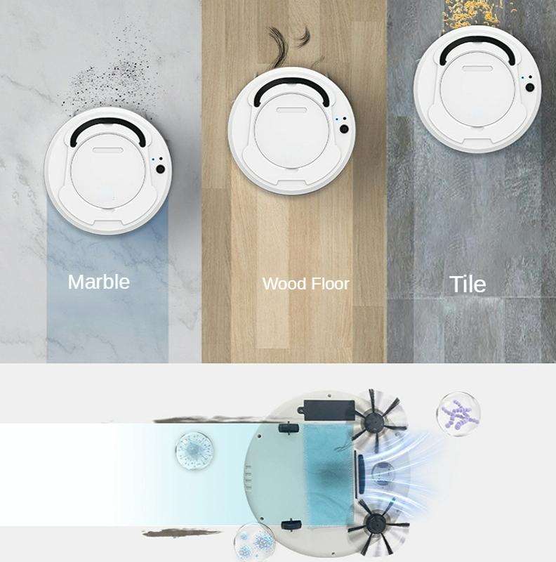 3-in-1 1800pa Smart Cleaning Robot Rechargeable Auto Robotic Vacuum Dry Wet Mopping Cleaner(Gray)
