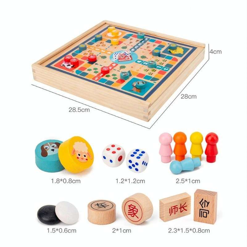 Children Wooden Multifunctional Parent-Child Interactive Puzzle Board Toy, Set Specification: 6 I...