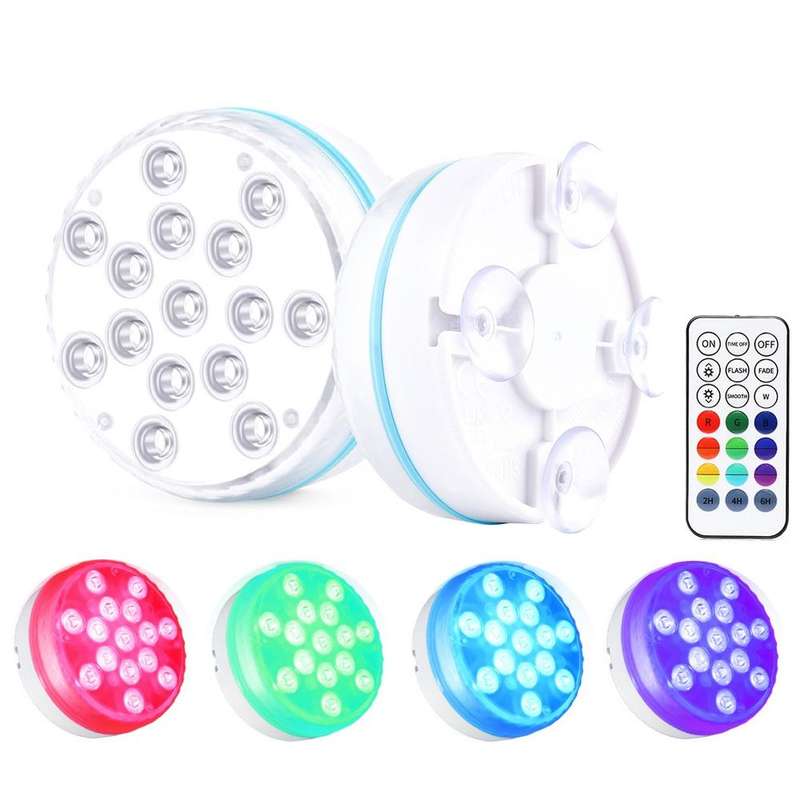 15 LEDs RF Remote Control Diving Light Magnetic Waterproof Pool Lamp, Spec: 1 PC + 1 RC(16 Colors)