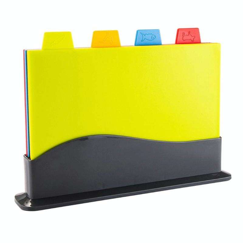 4 in 1 Classified Cutting Board Multifunctional Household Plastic Fruit Cutting Board Set, Style:...