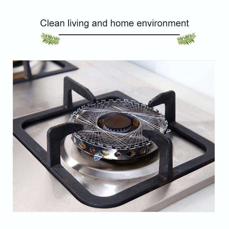 2 PCS Stainless Steel Gas Circle for Gas Cooker Fireproof Windproof Gas Energy Saving Hood Kitche...