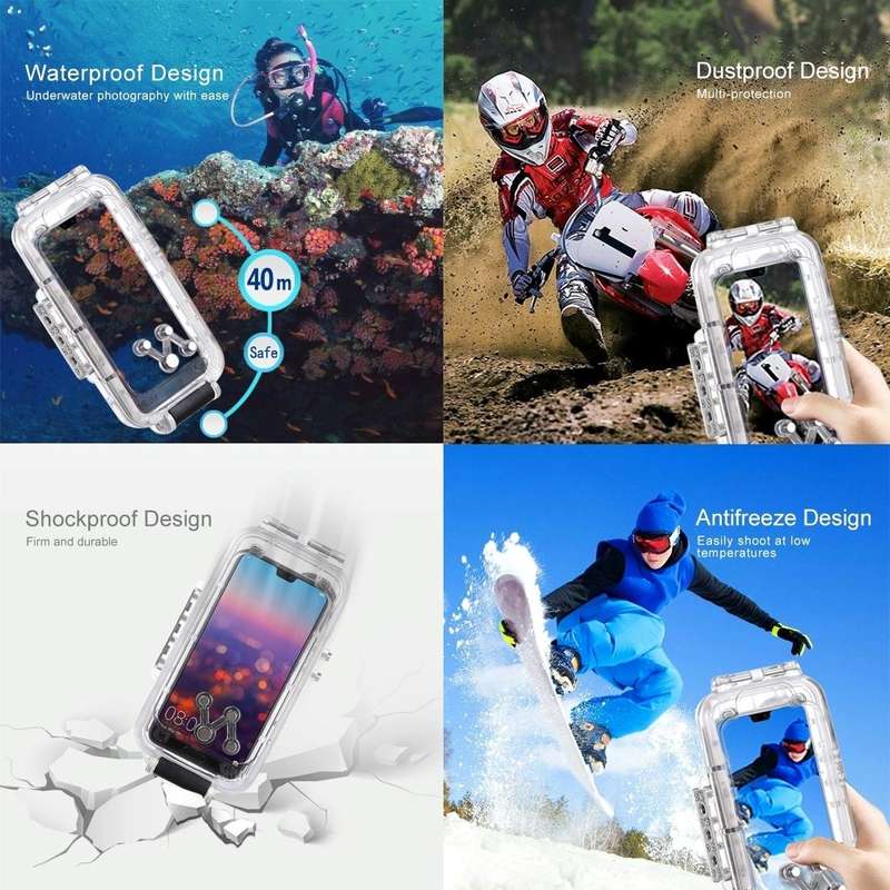 PULUZ PULUZ 40m/130ft Waterproof Diving Case for Huawei P20, Photo Video Taking Underwater Housin...