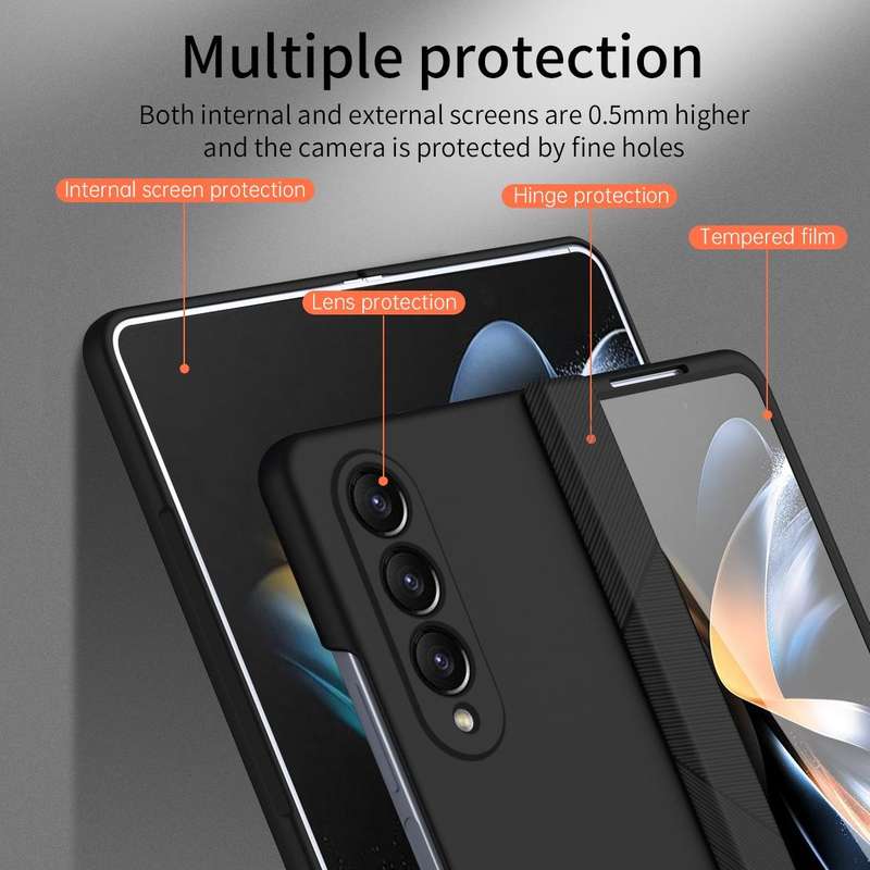 For Samsung Galaxy Z Fold4 5G Extraordinary Series Hinged Folding Full Phone Case(Black)