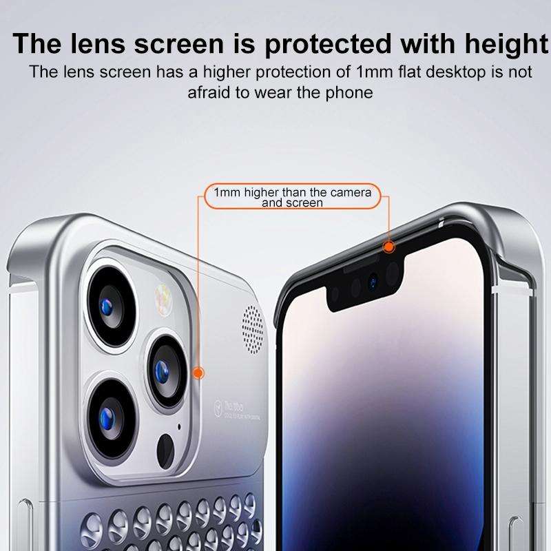 For iPhone 14 Pro Max Aromatherapy Aluminum Alloy Cooling Phone Case(Silver)