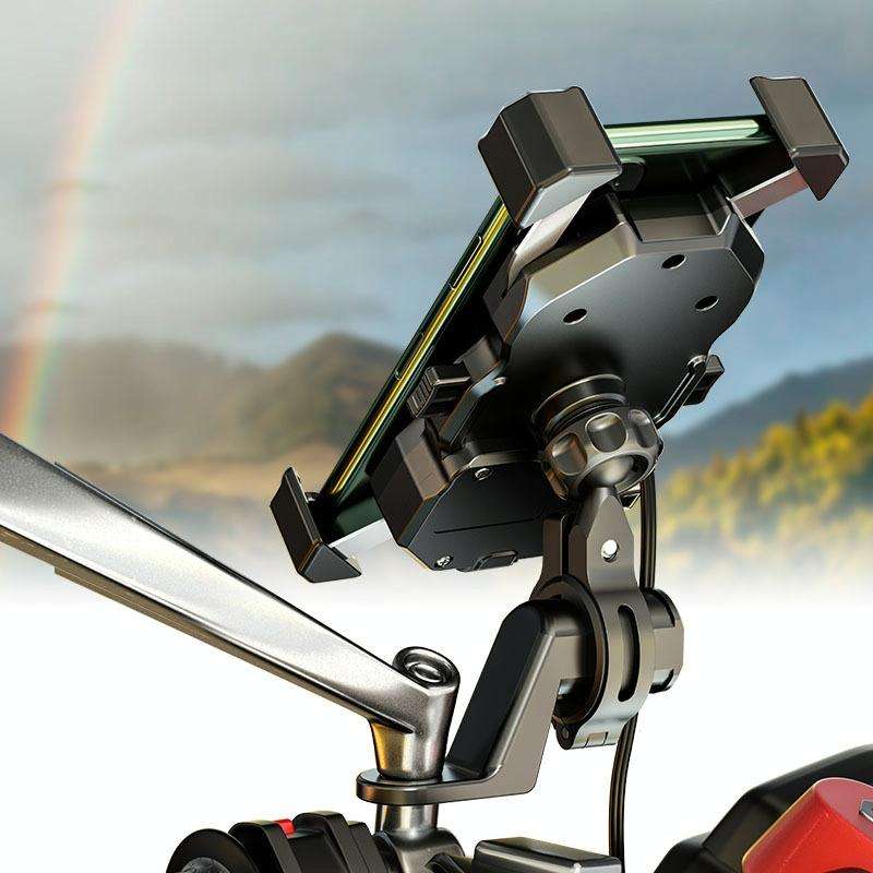 Kewig Motorcycle Outdoor Riding Four-Claw Fixed Mobile Phone Bracket QC3.0 Fast Charging Waterpro...
