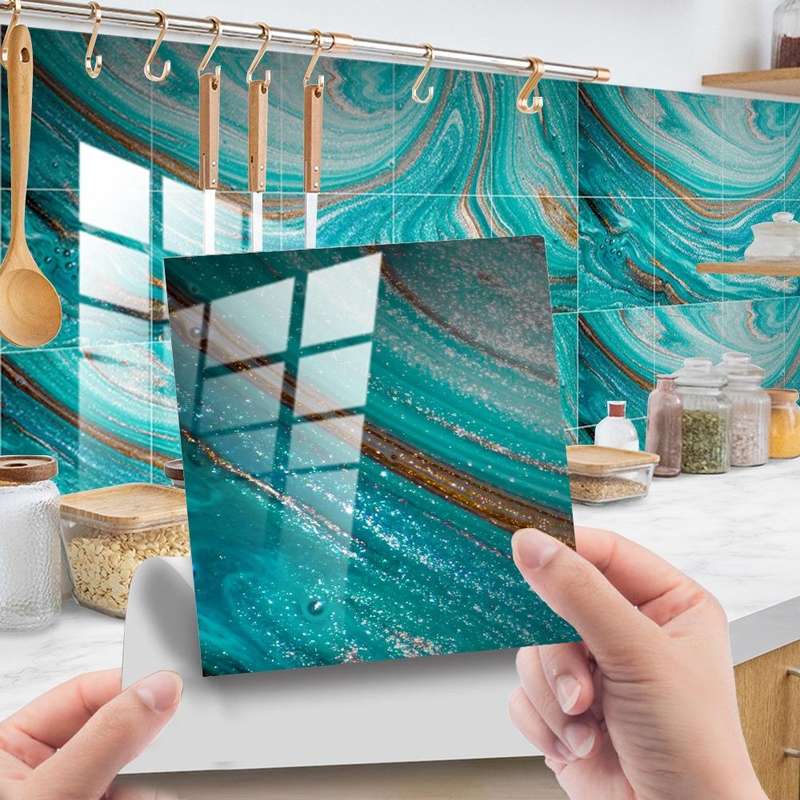 20 PCS 20cm PVC Crystal Covered Film Geometric Pattern Tile Wall Sticker(TS233)
