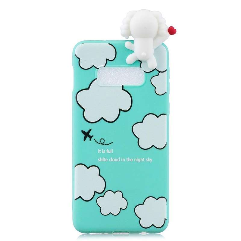 For Galaxy S10e Shockproof Cartoon TPU Protective Case(Clouds)