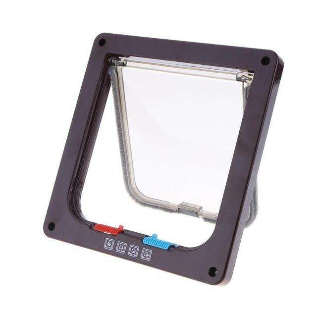 Pet Door 4 Ways Lockable Security Flap Door for Dog Cat Kitten Wall Mount Door Animal Small Pet C...