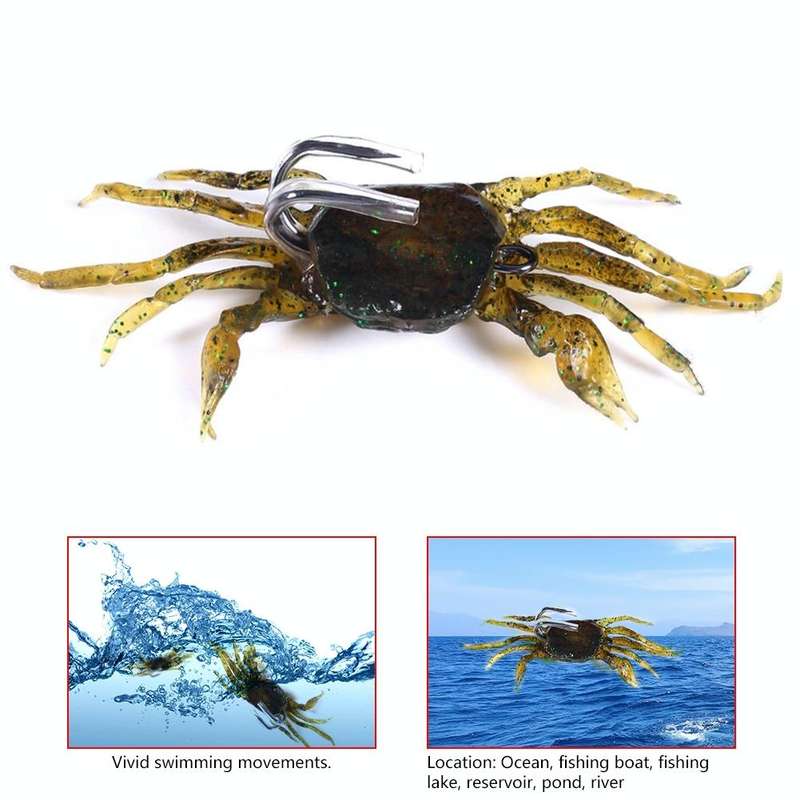 3 PCS HENGJIA SO068 Submerged Crab Hook Anti-hanging Bottom Ice Fishing Bait, Color: 10cm 30g Orange