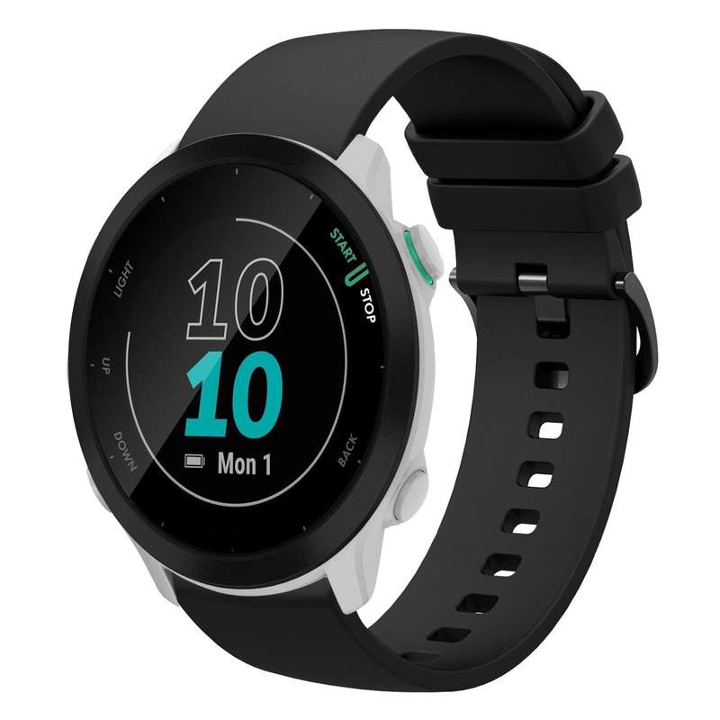 For Garmin Forerunner 55 20mm Solid Color Soft Silicone Watch Band(Black)