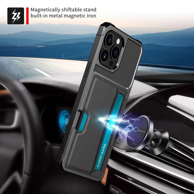 For iPhone 14 Pro Max ZM02 Card Slot Holder Phone Case (Black)