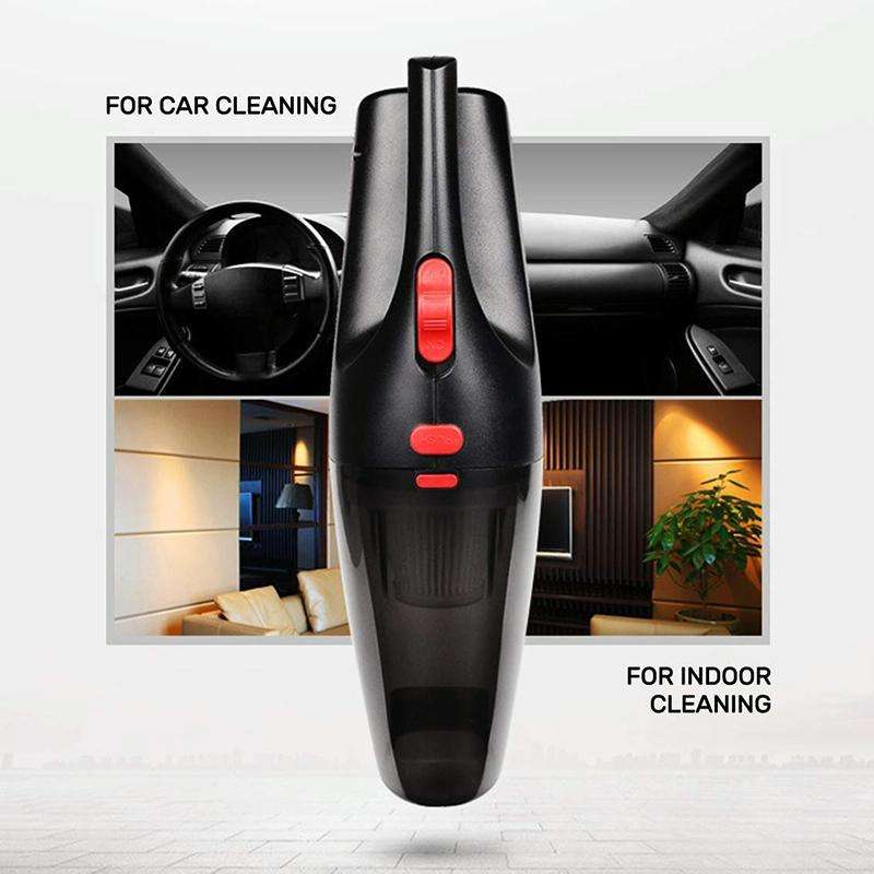 Car Wired Portable 120W Handheld Powerful Vacuum Cleaner with LED Light Cable Length: 5m(White)