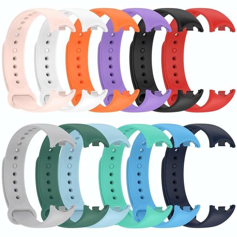 For Xiaomi Mi Band 8 Solid Color Silicone Plug Replacement Watch Band(Black)