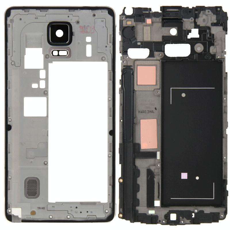 For Galaxy Note 4 / N910V Full Housing Cover (Front Housing LCD Frame Bezel Plate + Middle Frame ...