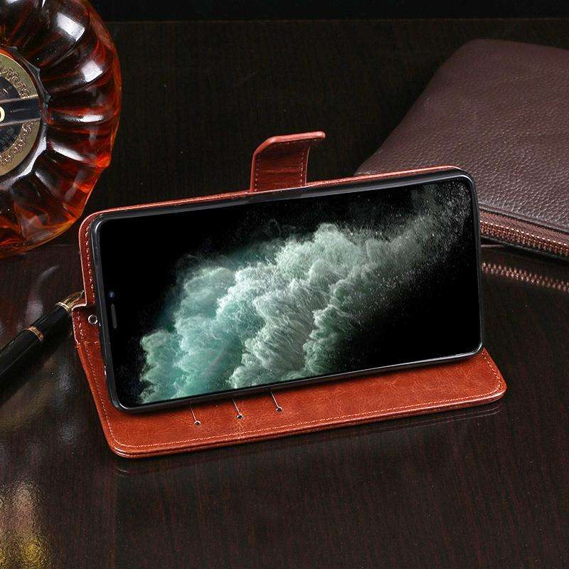 For iPhone 11 Pro Max idewei Crazy Horse Texture Horizontal Flip Leather Case with Holder & Card ...