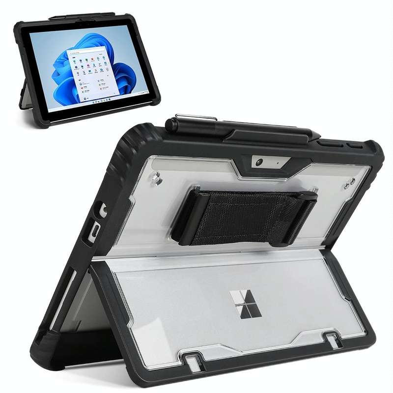 For MicroSoft Surface Go 1 / 2 / 3 Acrylic Transparent Hand Strap Laptop Case