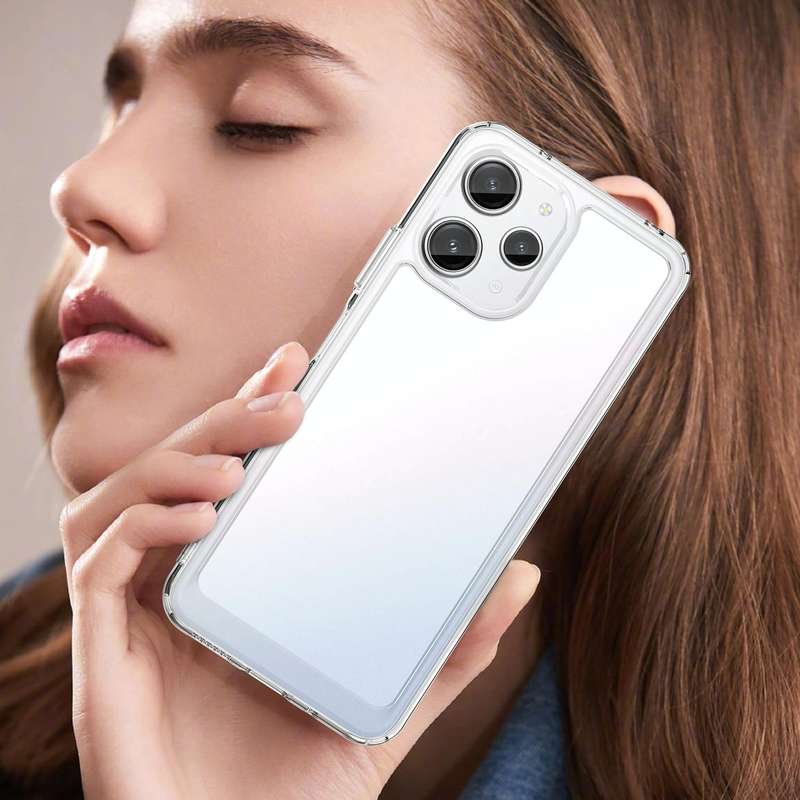 For Xiaomi Redmi 12 Colorful Series Acrylic + TPU Phone Case(Transparent)
