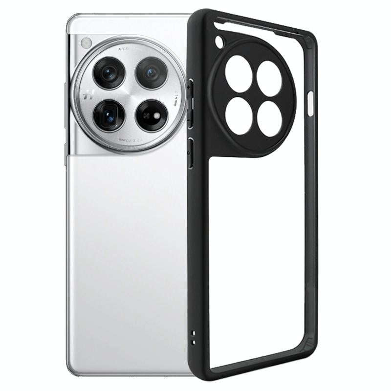 For OnePlus 12 Frosted TPU + Transparent PC Phone Case(Black)