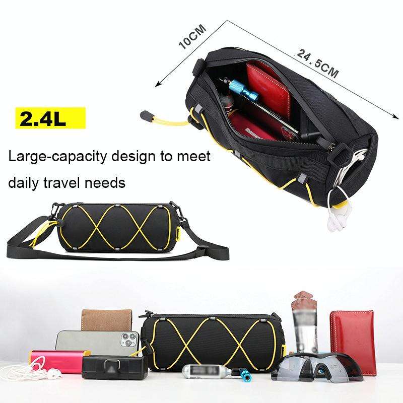 Rhinowalk RK9103 2.4L Outdoor Sports Cycling Front Bag Bicycle Waterproof Handlebar Bag(Full Black)