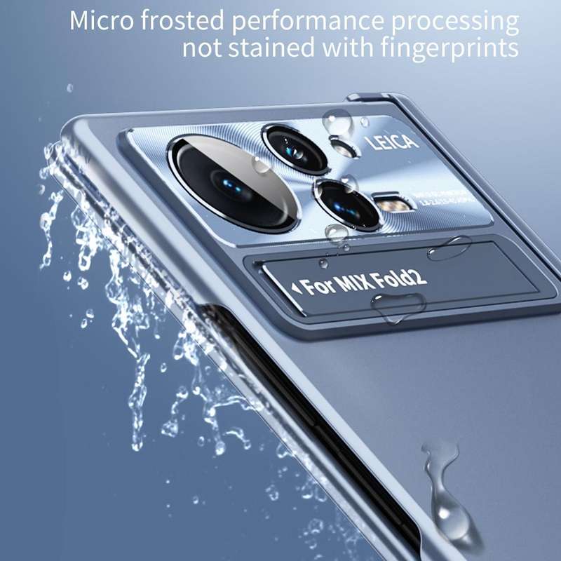 For Xiaomi Mix Fold 2 Electroplating Hinged Folding Phone Case with S Pen Fold Edtion(Gold)