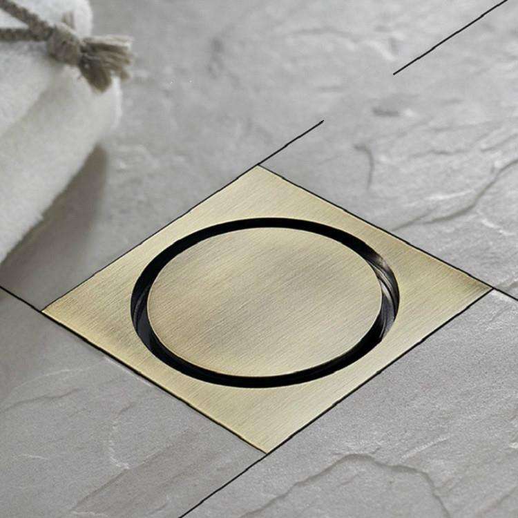 Kitchen Toilet Sewer Deodorant Anti-flooding Anti-odor Invisible Floor Drain(Black Bronze)