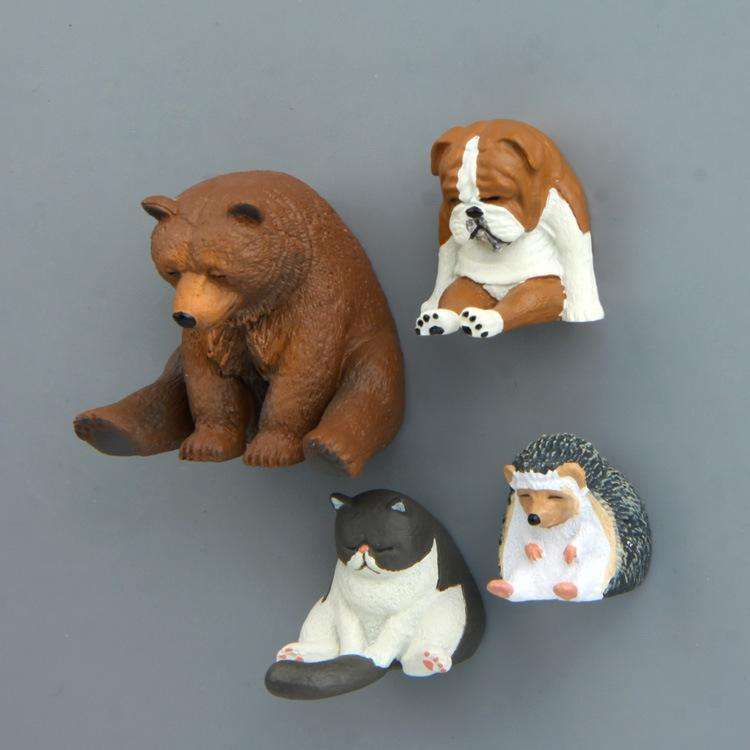 Warm Series Sitting Sleepy Zoo Figure Fridge Magnets(Brown Bear)