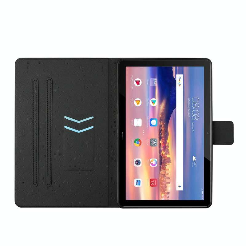 For Huawei MediaPad T5 10 inch Colored Drawing Horizontal Flip Leather Case with Holder & Card Sl...