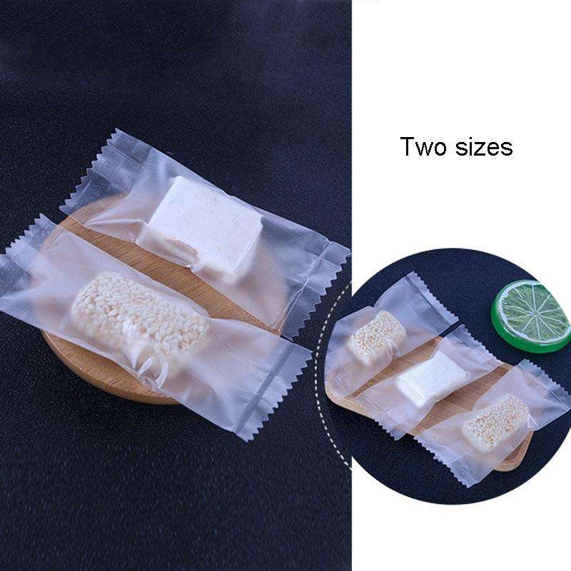 200pcs /Pack 3.5x8.5cm Machine Sealed Translucent Frosted Nougat Packaging Bag