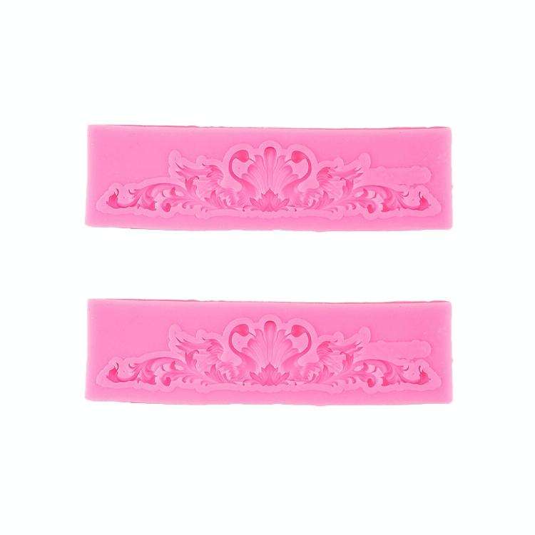 2 PCS Fondant Cake Silicone Mold Hollow Embossed Border Frame Retro Photo Frame Mould(No. 3 17-15)