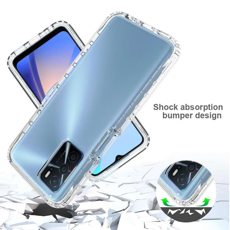 For OPPO A16 Shockproof High Transparency Two-color Gradual Change PC+TPU Candy Colors Phone Prot...